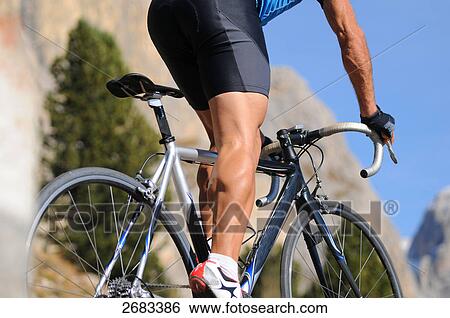 Low section view of mountain biker on cycle, Dolomites, Italy View Large Photo Image Stock Photograph - Low section view of mountain biker on cycle, Dolomites, Italy . Fotosearch