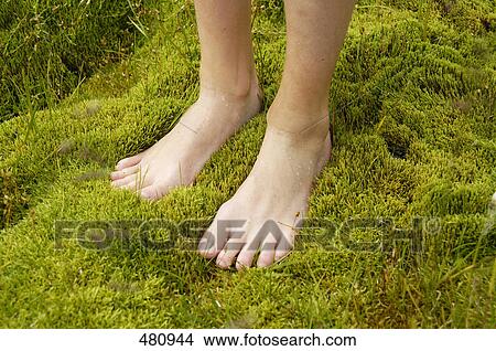 Picture - Low section view of person standing on grass . Fotosearch