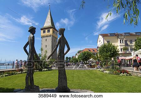 Stock Photo - Mangenturm, Lake Constance, Lindau, Bavaria, Germany, Europe . Fotosearch