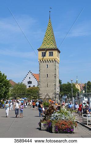 Picture - Mangenturm, Lindau, Bavaria, Germany, Europe . Fotosearch