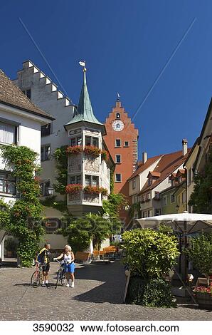 Market and Obertor, Meersburg, Baden-Wuerttemberg, Germany, Europe View Large Photo Image Stock Image - Market and Obertor, Meersburg, Baden-Wuerttemberg, Germany, Europe . Fotosearch