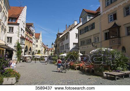 Maximilian street, Lindau, Bavaria, Germany, Europe View Large Photo Image Stock Photo - Maximilian street, Lindau, Bavaria, Germany, Europe . Fotosearch