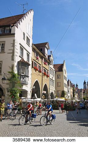 Stock Photo - Maximilian street, Lindau, Bavaria, Germany, Europe . Fotosearch