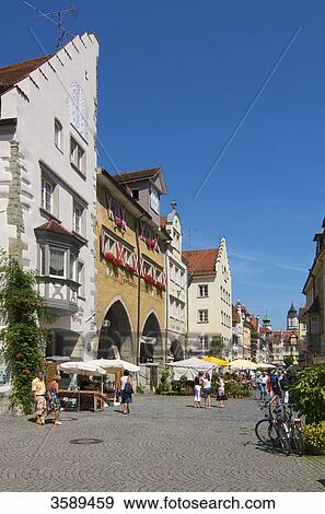 Stock Photo - Maximilian Street, Lindau, Bavaria, Germany, Europe . Fotosearch