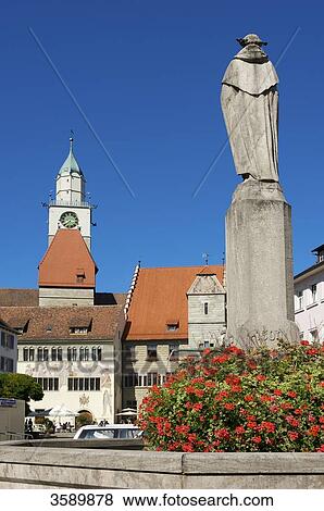Minster St. Nikolaus and town hall, Ueberlingen, Baden-Wuerttemberg, Germany, Europe View Large Photo Image Stock Photo - Minster St. Nikolaus and town hall, Ueberlingen, Baden-Wuerttemberg, Germany, Europe . Fotosearch