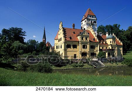 Moated castle, Schonau, Lower Bavaria, Bavaria, Germany View Large Photo Image Picture - Moated castle, Schonau, Lower Bavaria, Bavaria, Germany . Fotosearch