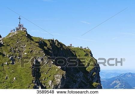 Mountain cross of Nebelhorn, Allgaeu Alps, Bavaria, Germany, Europe View Large Photo Image Stock Photo - Mountain cross of Nebelhorn, Allgaeu Alps, Bavaria, Germany, Europe . Fotosearch
