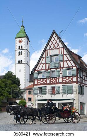 Stock Image - Oberstadtkirche St. Martin, Wangen im Allgaeu, Baden-Wuerttemberg, Germany, Europe . Fotosearch