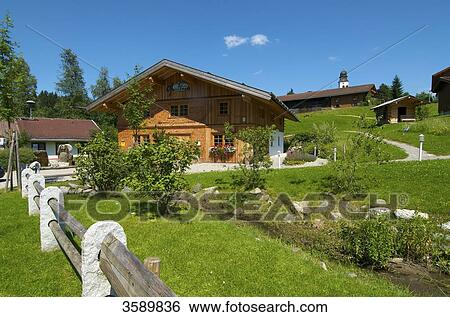 Stock Photograph - Ofterschwang, Allgaeu, Bavaria, Germany, Europe . Fotosearch