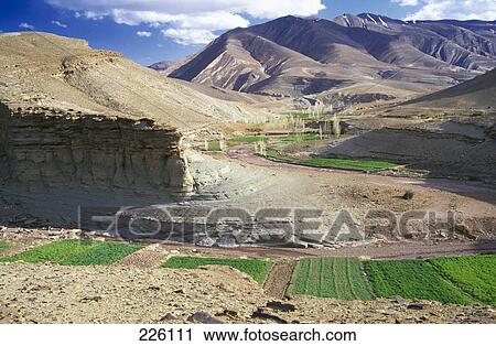 Stock Image - Panoramic view of mountains, Atlas Mountains, Morocco . Fotosearch