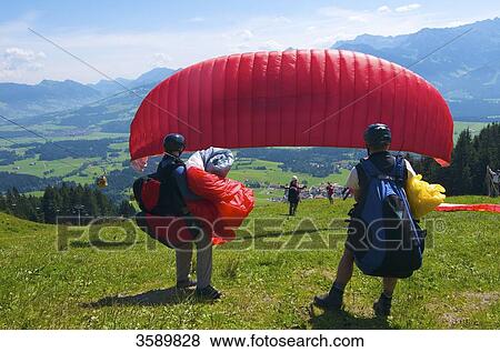 Paragliding, Bolsterlang, Allgaeu, Bavaria, Germany, Europe View Large Photo Image Stock Photo - Paragliding, Bolsterlang, Allgaeu, Bavaria, Germany, Europe . Fotosearch
