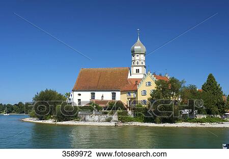 Parish chuch and castle, Wasserburg am Bodensee, Schwaben, Germany, Europe View Large Photo Image Stock Image - Parish chuch and castle, Wasserburg am Bodensee, Schwaben, Germany, Europe . Fotosearch