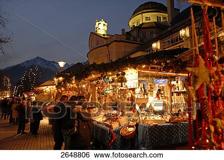 People at Christmas market, Meran, Trentino-Alto Adige, Italy View Large Photo Image Stock Photograph - People at Christmas market, Meran, Trentino-Alto Adige, Italy . Fotosearch