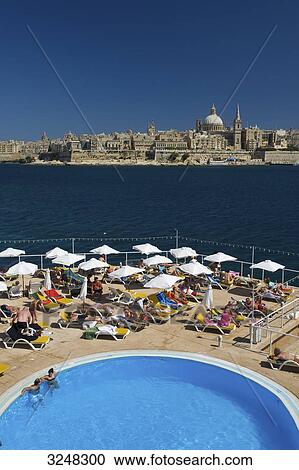 Pool, Sliema, Malta View Large Photo Image Stock Image - Pool, Sliema, Malta . Fotosearch