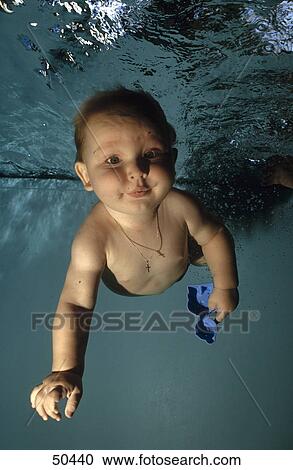 baby boy swimming