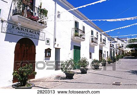 Potted plants in front of houses, Sant Vicent de Sa Cala, Ibiza, Balearic Islands, Spain View Large Photo Image Stock Image - Potted plants in front of houses, Sant Vicent de Sa Cala, Ibiza, Balearic Islands, Spain . Fotosearch
