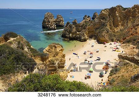 Praia do Camilo, Algarve, Portugal View Large Photo Image Stock Photograph - Praia do Camilo, Algarve, Portugal . Fotosearch
