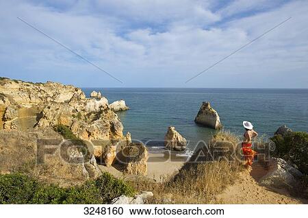 Praia dos Tres Irmaos, Algarve, Portugal View Large Photo Image Stock Image - Praia dos Tres Irmaos, Algarve, Portugal . Fotosearch