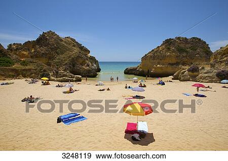 Stock Photo - Praia dos Tres Irmaos, Alvor, Algarve, Portugal . Fotosearch