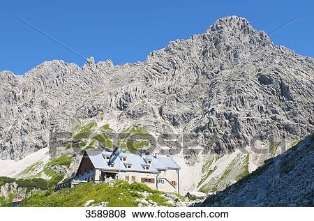 Stock Photo - Prinz-Luitpold-Haus, Hochvogel, Allgaeu Alps, Bavaria, Germany, Europe . Fotosearch