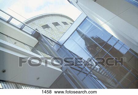 Reflection of cathedral tower in glass of museum, Schirn Kunsthalle, Frankfurt, Hessen, Germany View Large Photo Image Stock Photo - Reflection of cathedral tower in glass of museum, Schirn Kunsthalle, Frankfurt, Hessen, Germany . Fotosearch