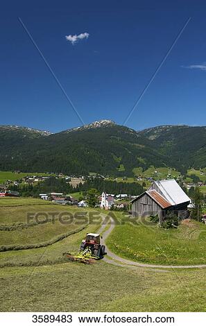Stock Image - Riezlern and Hoher Ifen, Kleinwalsertal, Vorarlberg, Austria, Europe . Fotosearch
