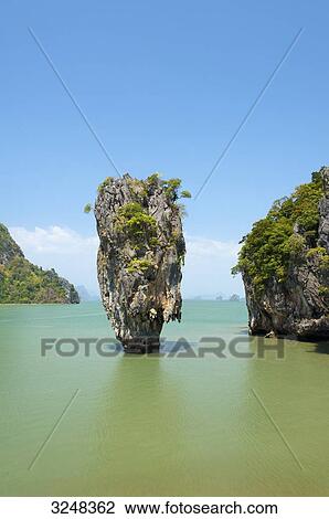 Stock Image - Rock formation, Phang-Nga, Thailand . Fotosearch