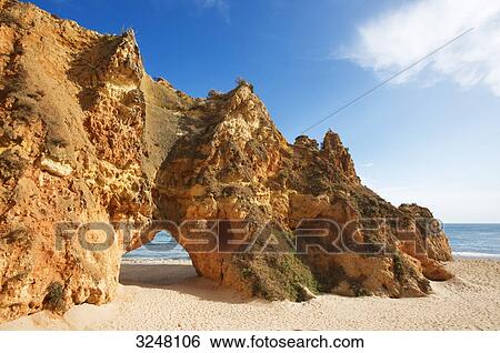 Rocky coast, Algarve, Portugal View Large Photo Image Stock Photograph - Rocky coast, Algarve, Portugal . Fotosearch