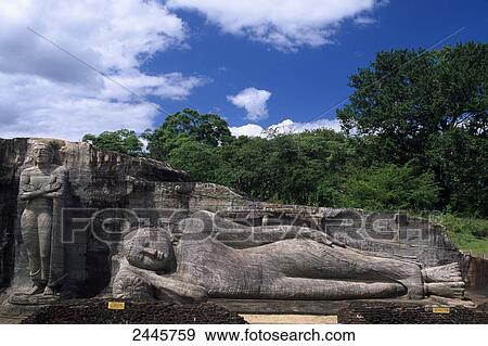 Stock Photo - Ruins of temple, Gal Vihara, Polonnaruwa, Sri Lanka . Fotosearch