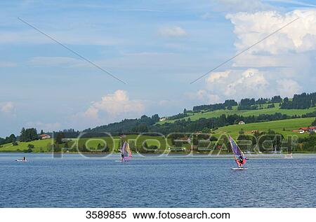 Sail border, Rottachsee, Allgaeu, Bavaria, Germany, Europe View Large Photo Image Stock Photography - Sail border, Rottachsee, Allgaeu, Bavaria, Germany, Europe . Fotosearch
