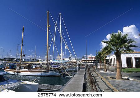 Picture - Sailboats at harbor, Playa Blanca, Lanzarote, Canary Islands, Spain . Fotosearch
