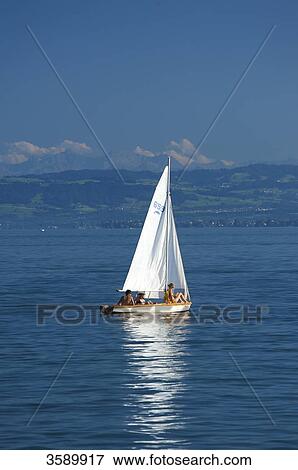 Stock Photo - Sailing boat, Hagnau, Baden-Wuerttemberg, Germany, Europe . Fotosearch