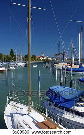 Sailing boats in harbour, Friedrichshafen, Baden-Wuerttemberg, Germany, Europe View Large Photo Image Stock Photograph - Sailing boats in harbour, Friedrichshafen, Baden-Wuerttemberg, Germany, Europe . Fotosearch