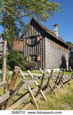 Stock Image - Schwaebisches Bauernhofmuseum, Illerbeuren, Schwaben, Bavaria, Germany, Europe . Fotosearch