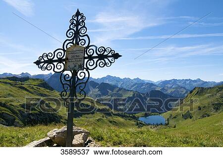 Stock Photo - Seealpsee, Laufbacher-Eck-Weg, Nebelhorn, Allgaeu Alps, Bavaria, Germany, Europe . Fotosearch