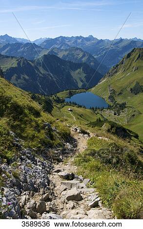 Seealpsee, Nebelhorn, Allgaeu Alps, Bavaria, Germany, Europe View Large Photo Image Stock Photograph - Seealpsee, Nebelhorn, Allgaeu Alps, Bavaria, Germany, Europe . Fotosearch