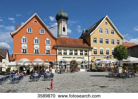 Stadtpfarrkirche St. Nikolaus and Marienplatz, Immenstadt im Allgaeu, Bavaria, Germany, Europe View Large Photo Image Stock Image - Stadtpfarrkirche St. Nikolaus and Marienplatz, Immenstadt im Allgaeu, Bavaria, Germany, Europe . Fotosearch