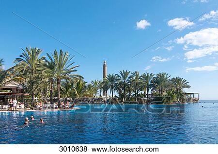 Stock Photo - Swimming Pool of the Hotel Costa Meloneras, Maspalomas, Gran Canaria, Canary Islands, Spain . Fotosearch