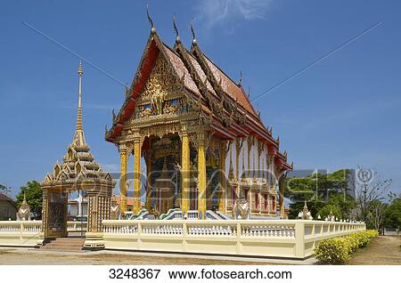 Stock Photo - Temple, Thalang, Choeng Thale, Phuket, Thailand . Fotosearch