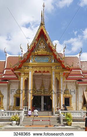 Temple Wat Chalong, Phuket, Thailand View Large Photo Image Stock Photography - Temple Wat Chalong, Phuket, Thailand . Fotosearch