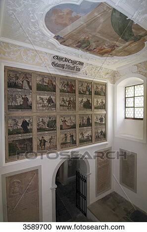 Stock Image - Totentanz, Abbey Saint Mang, Fuessen, Bavaria, Germany, Europe . Fotosearch