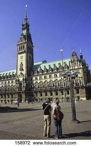 Tourists in front of Town Hall, Hamburg Town Hall, Hamburg, Germany View Large Photo Image Stock Image - Tourists in front of Town Hall, Hamburg Town Hall, Hamburg, Germany . Fotosearch
