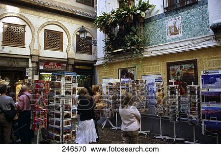 Tourists in store, Granada, Granada Province, Andalusia, Spain View Large Photo Image Stock Image - Tourists in store, Granada, Granada Province, Andalusia, Spain . Fotosearch