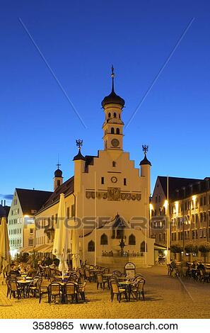 Stock Photography - Town hall square, Kempten, Allgäu, Bavaria, Germany, Europe . Fotosearch