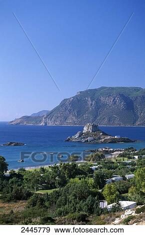 Trees on coast, Kos, Dodecanese Islands, Aegean Islands, Greece View Large Photo Image Stock Photo - Trees on coast, Kos, Dodecanese Islands, Aegean Islands, Greece . Fotosearch