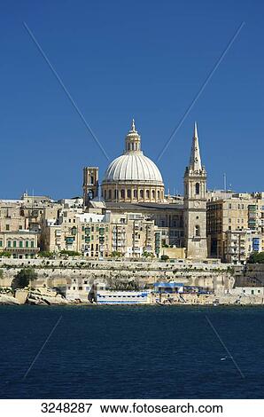 View from Sliema to Valletta, Malta View Large Photo Image Stock Photo - View from Sliema to Valletta, Malta . Fotosearch