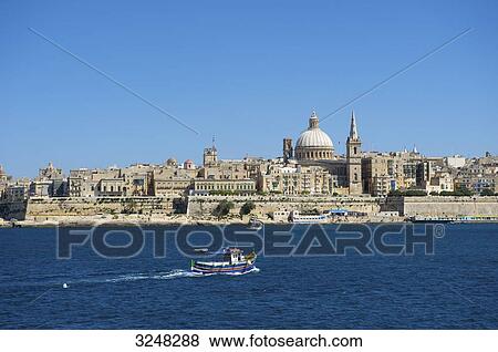 View from Sliema to Valletta, Malta View Large Photo Image Stock Photo - View from Sliema to Valletta, Malta . Fotosearch