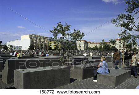 Visitors at memorial, Holocaust Memorial, Berlin, Germany View Large Photo Image Stock Image - Visitors at memorial, Holocaust Memorial, Berlin, Germany . Fotosearch
