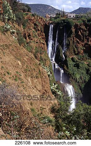 Water falling from cliff, Morocco View Large Photo Image Stock Photo - Water falling from cliff, Morocco . Fotosearch