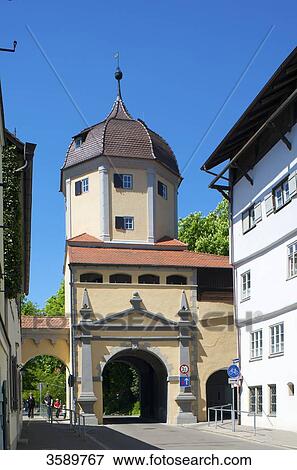 Stock Photo - Westertor, Memmingen, Bavaria, Germany, Europe . Fotosearch